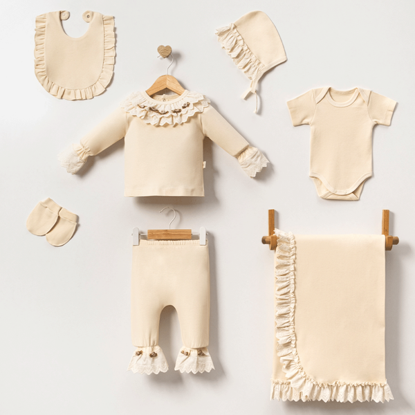 Neugeborene Set 7 teilig Rose