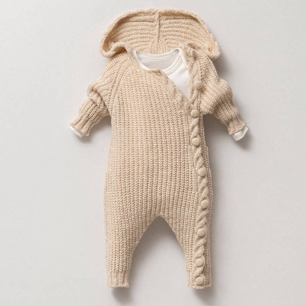 Baby Overall mit Body und Kapuze