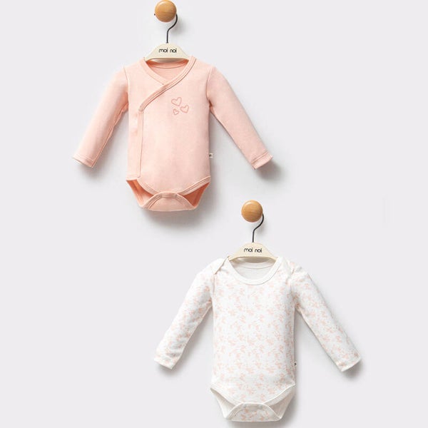 Baby Wickel- und Langarmbody Flowers 2 Stk.