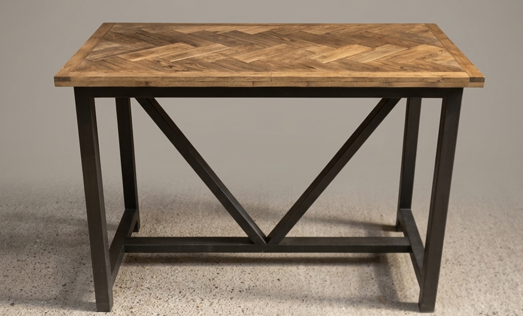 Landelijke Bartafel met visgraat motief blad
