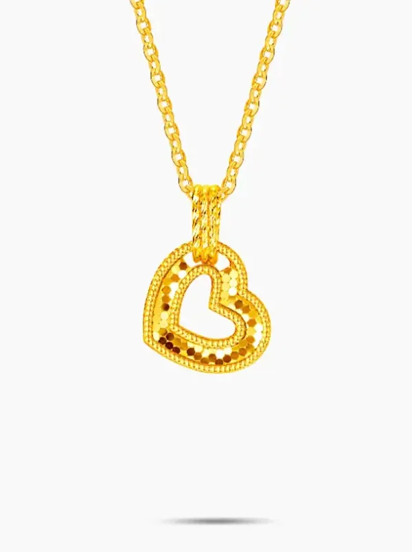 LVC 9IN Radiant Heart 999 Gold Necklace