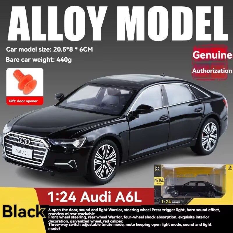 1:24 Audi A6 Sedan 1/24 Scale Premium Car Diecast Model Toy Kids Gift Adults