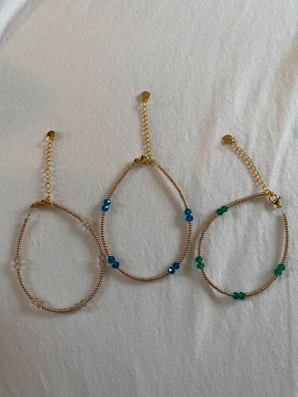 2 glasparel armbandje