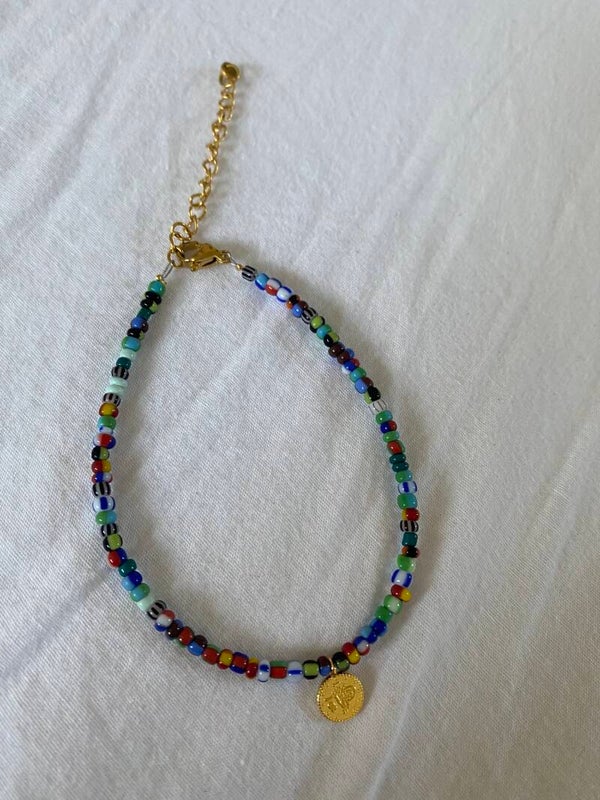 Multicolor coin bracelet