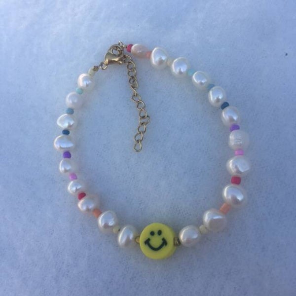 pearl armband met smiley