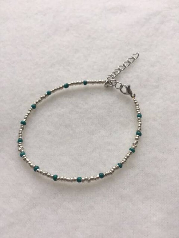 armband zilver met donker groen
