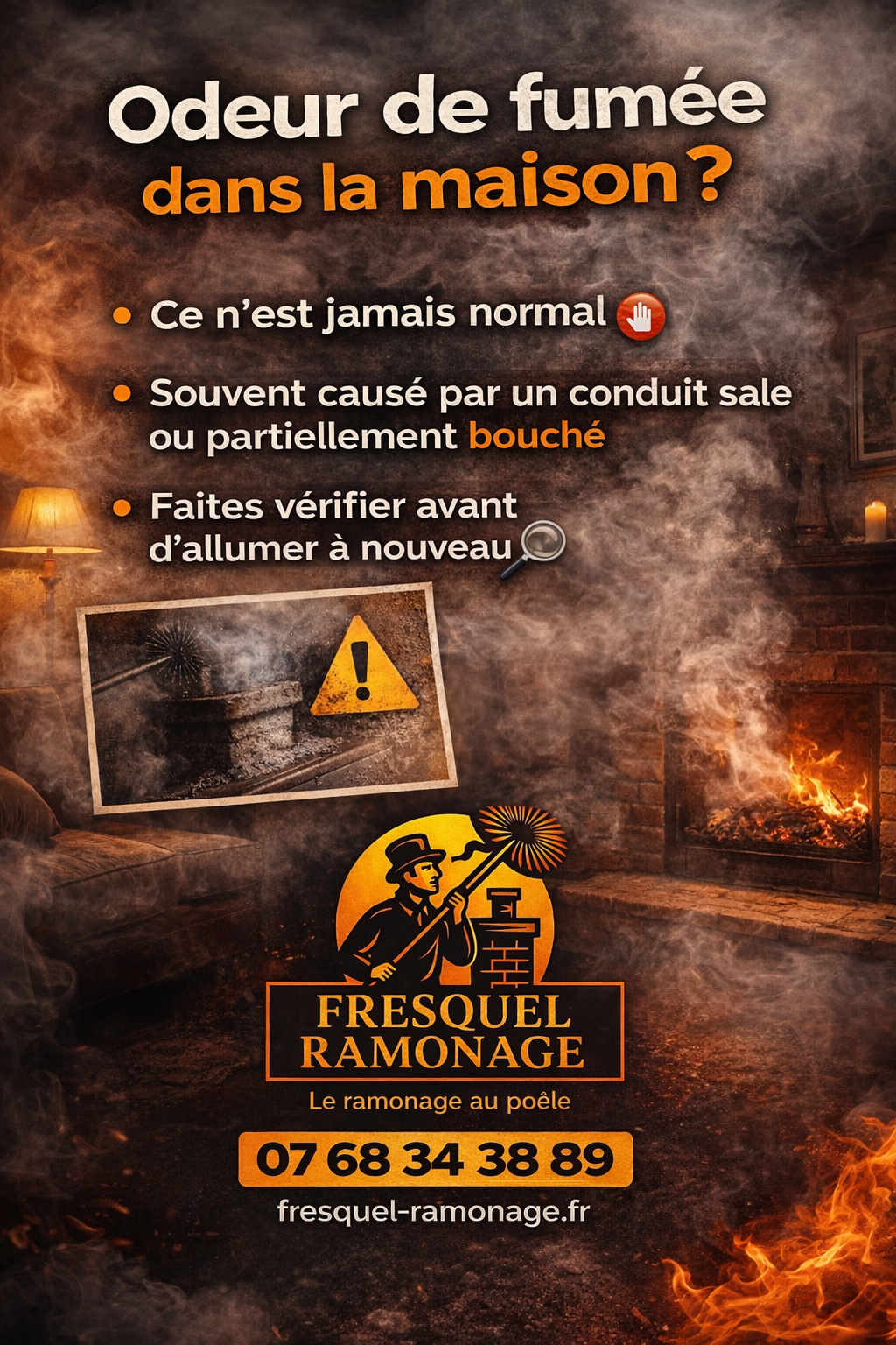 sensibilisation sur l'odeur de fumé dans la maison