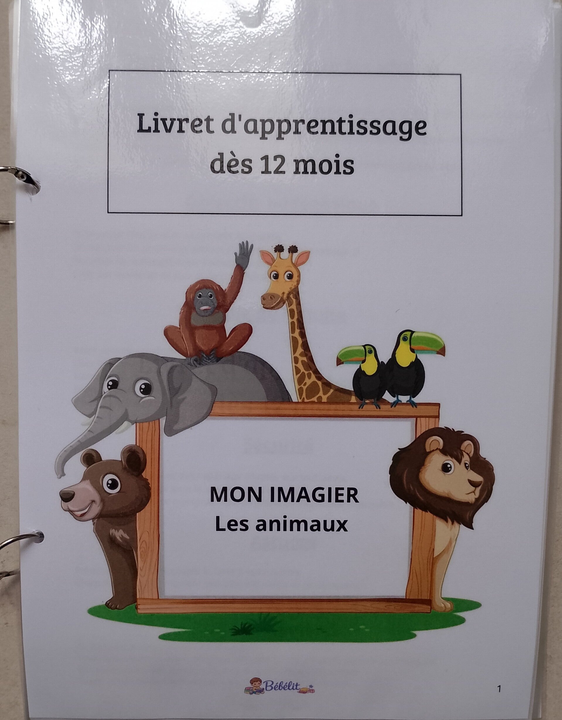 Livret d'apprentissage "mon imagier les animaux"