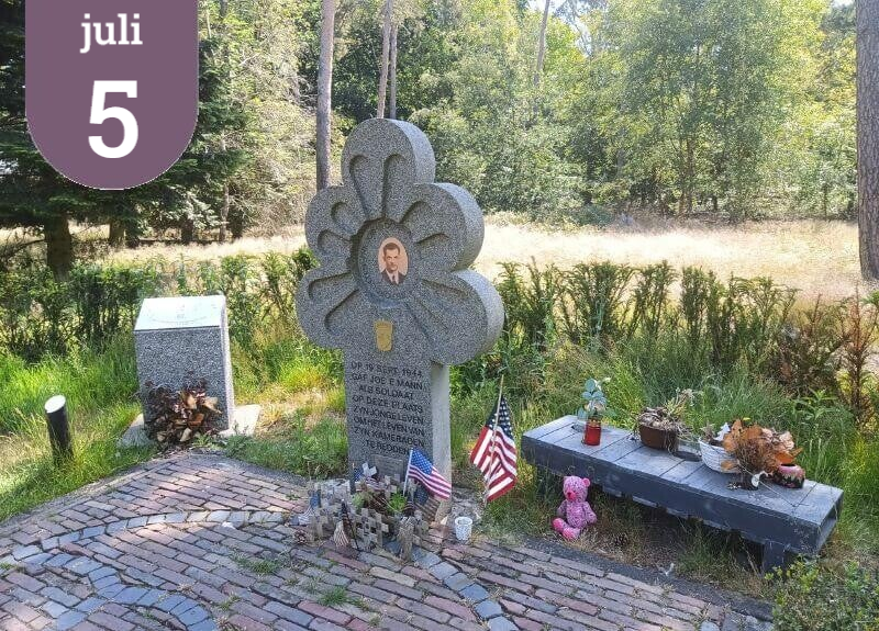 Groepswandeling Joe Mann in Best op zondag 5 juli 2026. Wandeltocht naar het gedenkteken ter ere van soldaat Joe Mann.