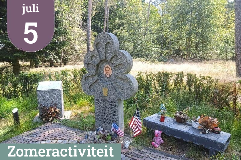 Wandeltocht Joe Mann in Best op zondag 5 juli 2026. Wandeltocht naar het gedenkteken ter ere van soldaat Joe Mann.