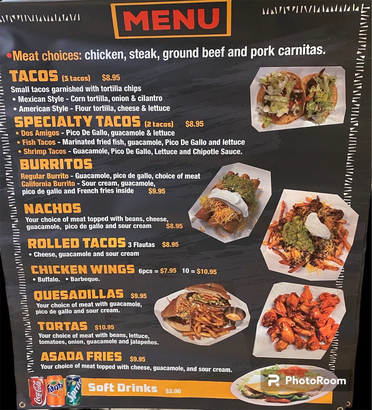 Menu | Dos Amigos Food Truck