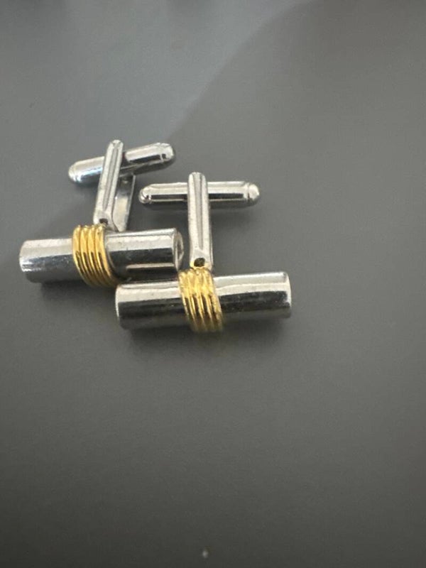 Stirling silver with 9 carat gold rod cufflinks