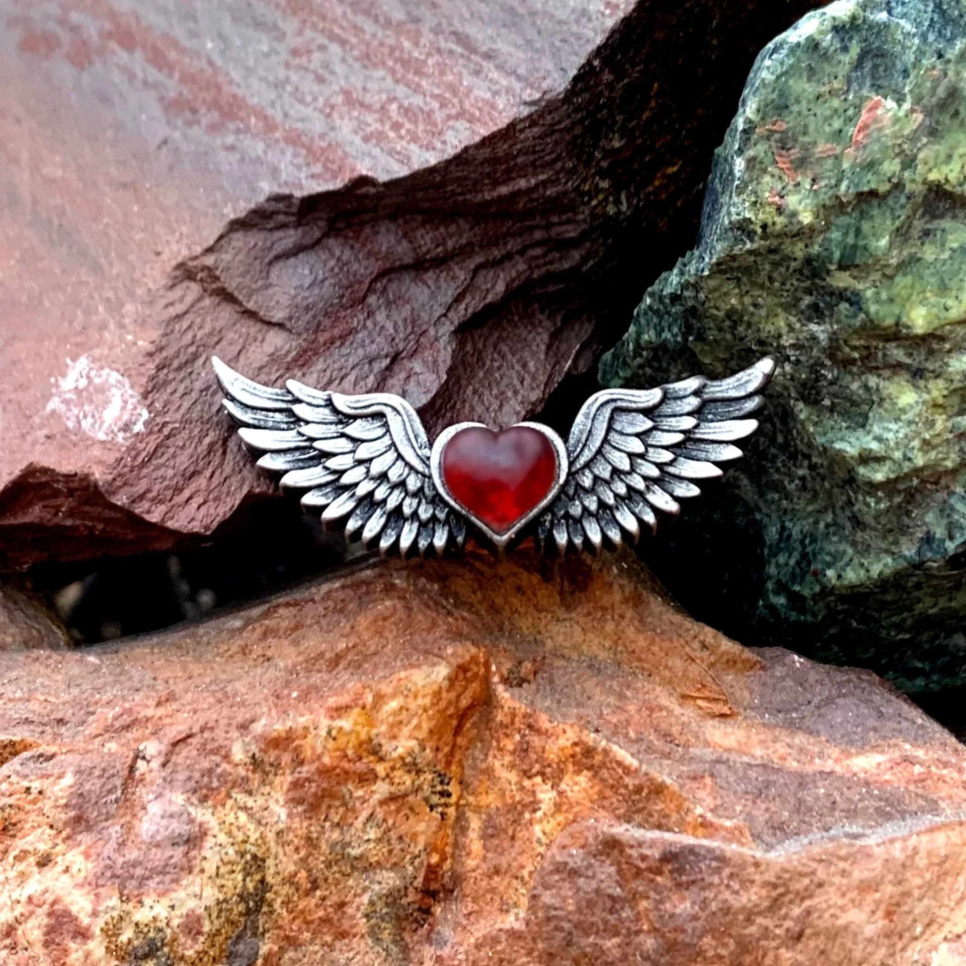 Winged Heart badge - wings outstretched