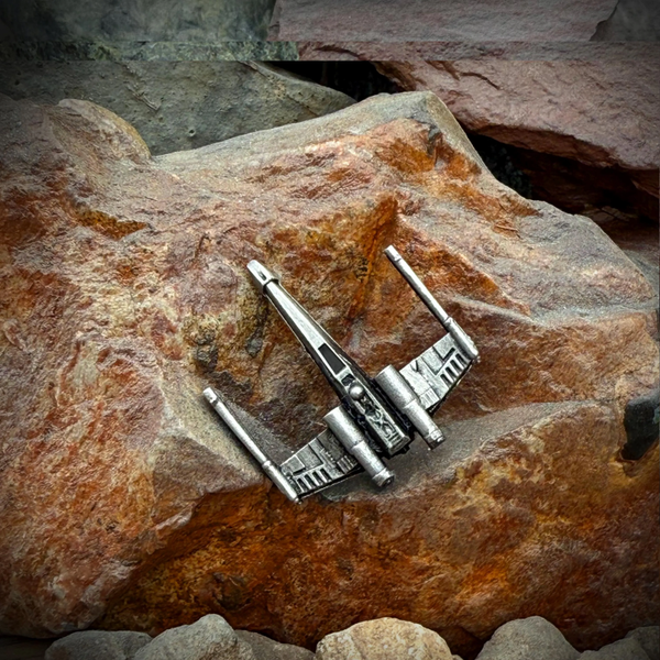 Handmade Pewter X-Wing Badge: Star Wars Pin