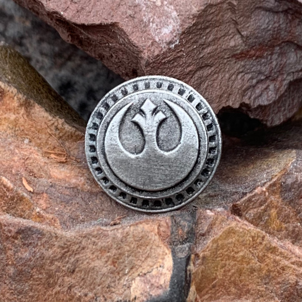 Handmade Pewter Rebel Pin Badge - 20mm x 20mm