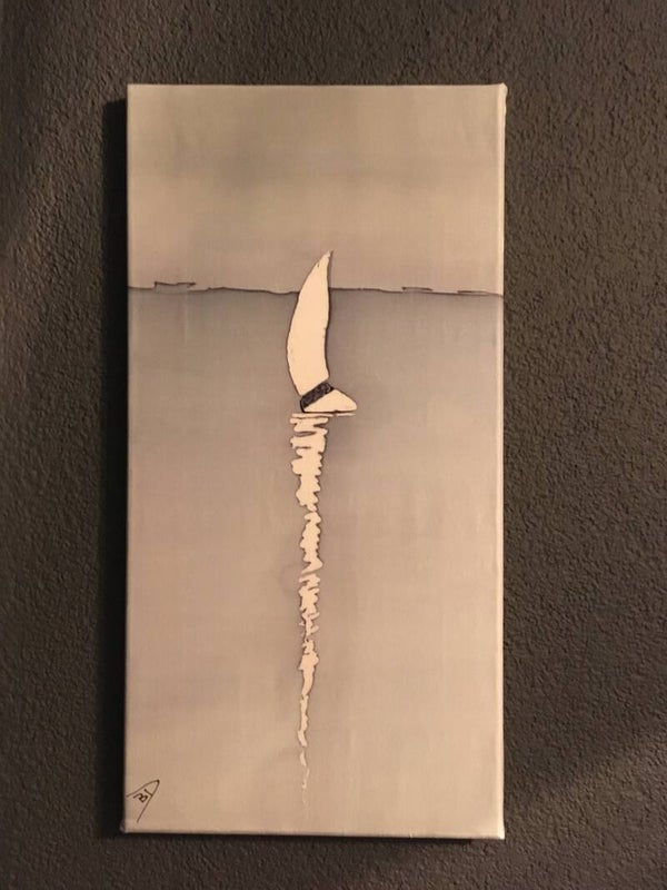 Seidenbild Segelschiff