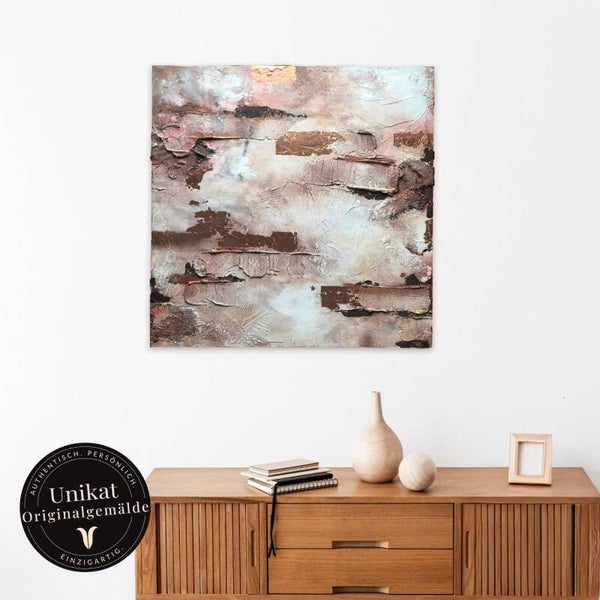 80x80 cm Originalgemälde: Mixed Media, Abstraktes Kunstwerk