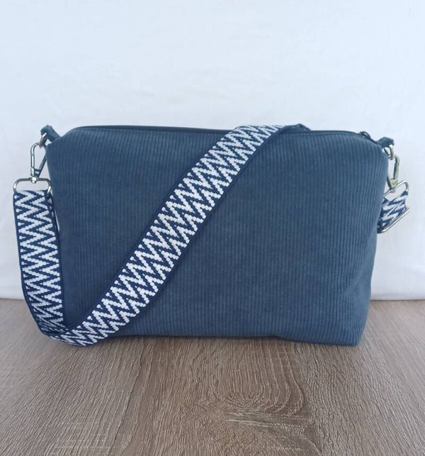 Sac bandoulière côtelé Grand