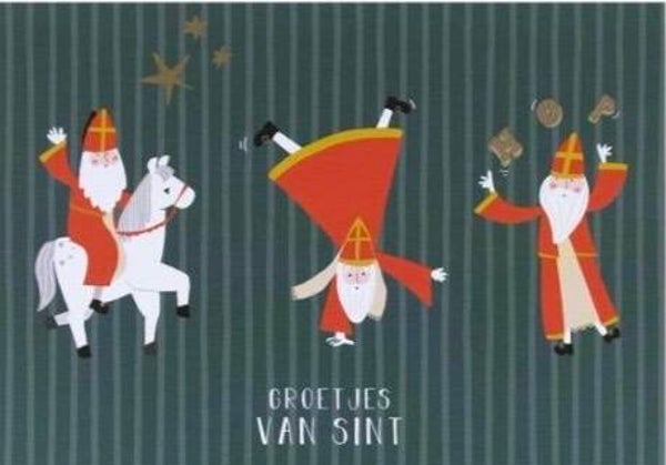 ansichtkaart Sinterklaas acrobaat