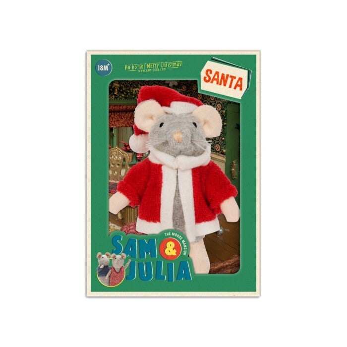 Knuffel Muis Santa (12 cm) - Het Muizenhuis