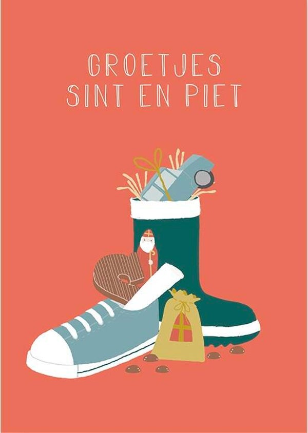 ansichtkaart Sinterklaas schoen