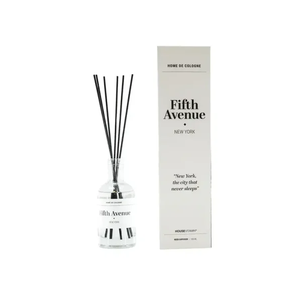 Housevitamin Geurstokjes - Fifth Avenue New York - Geur Met Hout Accenten - 100ml - Glazen Fles
