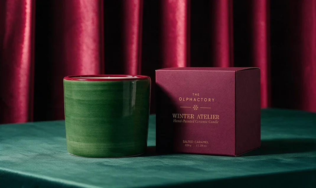 The Olphactory Cented Candle Full Color Winter Atelier Salted Caramel geurkaars 320gr