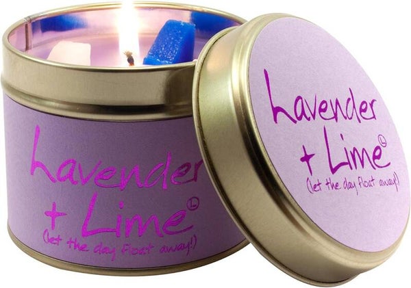 Lily Flame Lavender and Lime Tin, Purple, l x 7.7cm w x 6.6cm