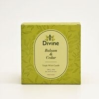 Balsam & Cedar Triple Wick Glass Candle -Warm Woodsy Scented Candle for Cozy & Natural Ambiance