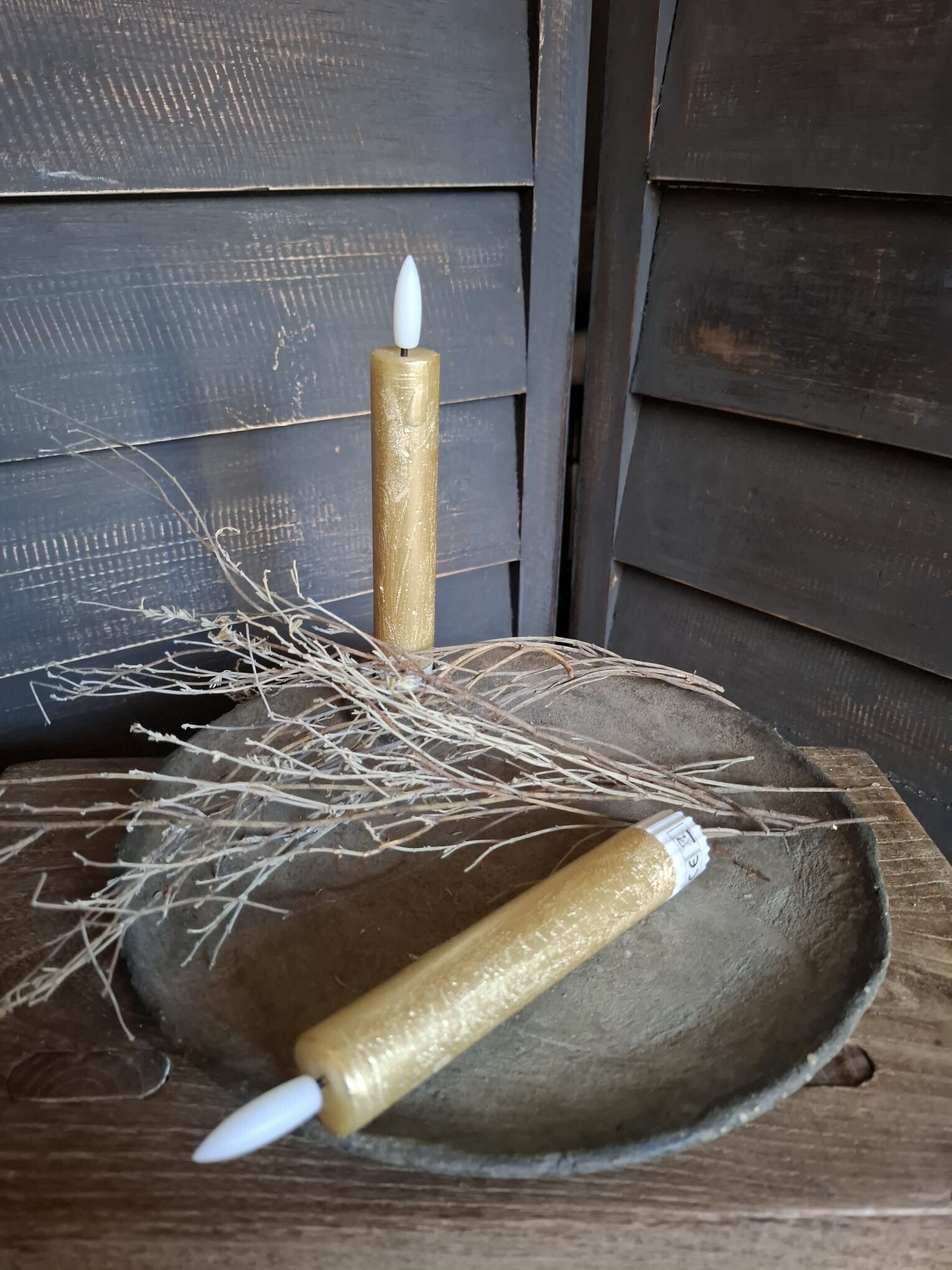 Countryfield korte dinerkaars LED Goud