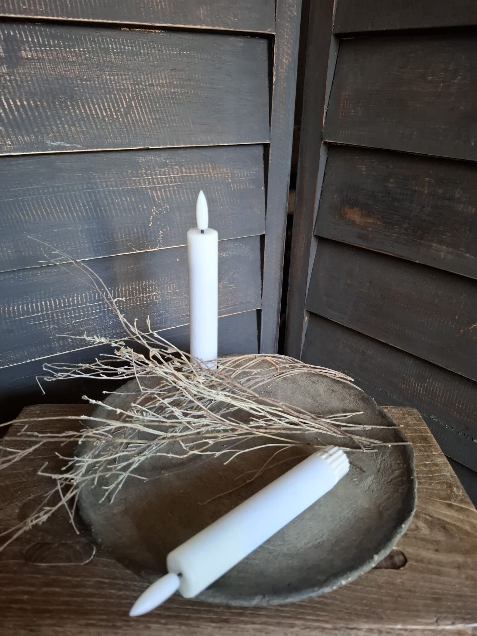 Countryfield korte dinerkaars LED Wit