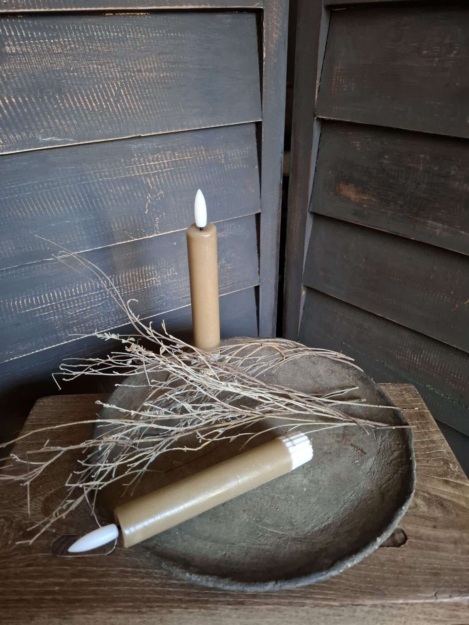 Countryfield korte dinerkaars LED Beige