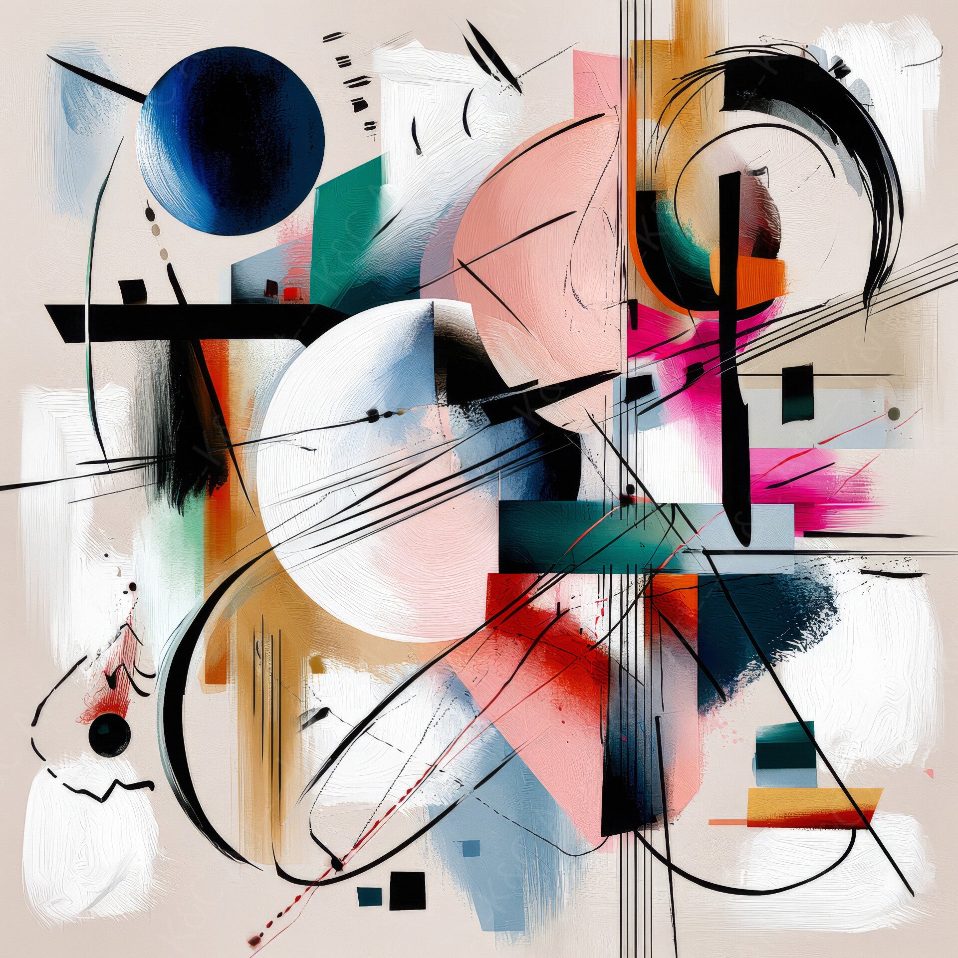 Schilderij abstracte vormen