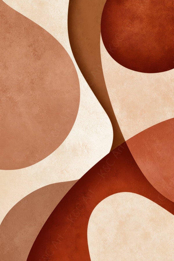 Schilderij abstracte organische vormen