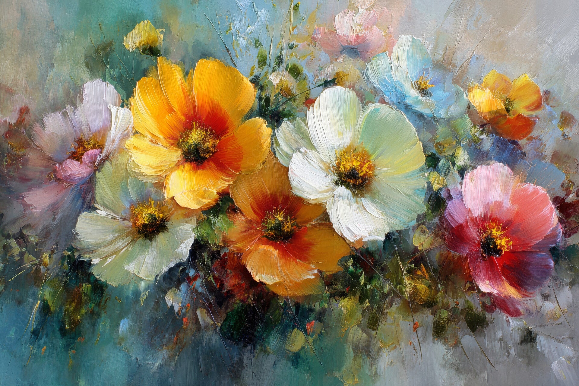 Schilderij bloemen