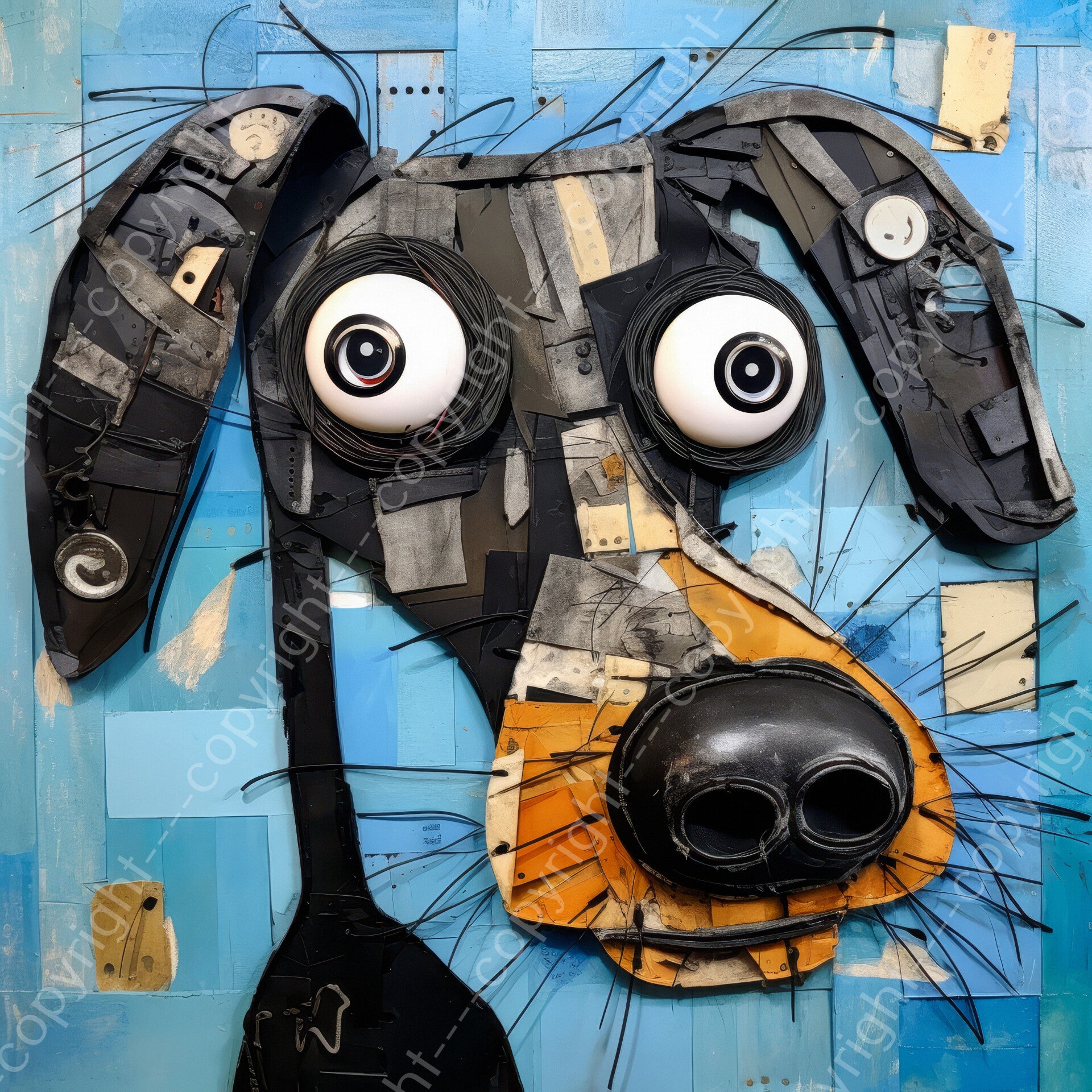 Schilderij grappige gekke hond