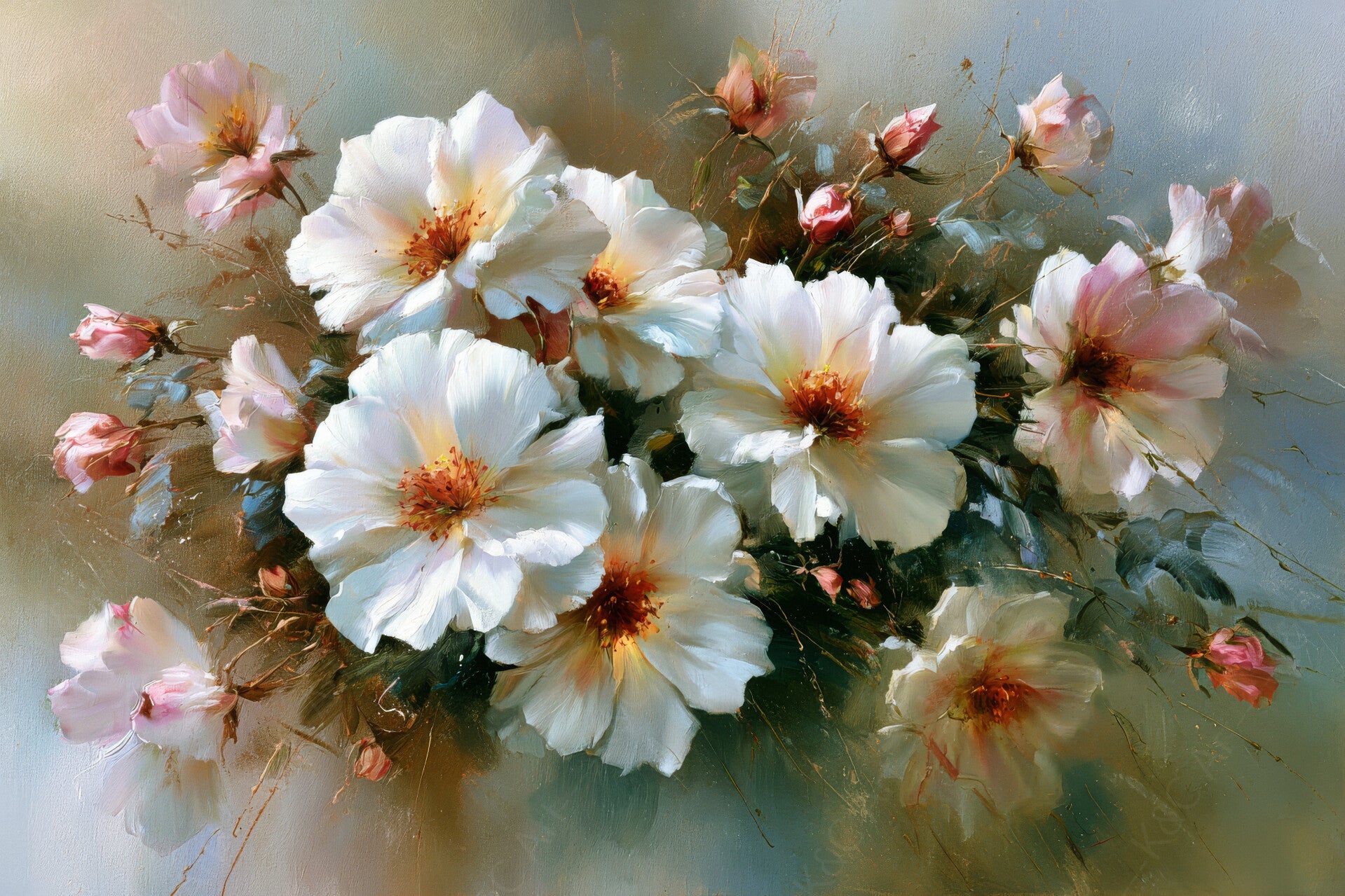 Schilderij bloemen