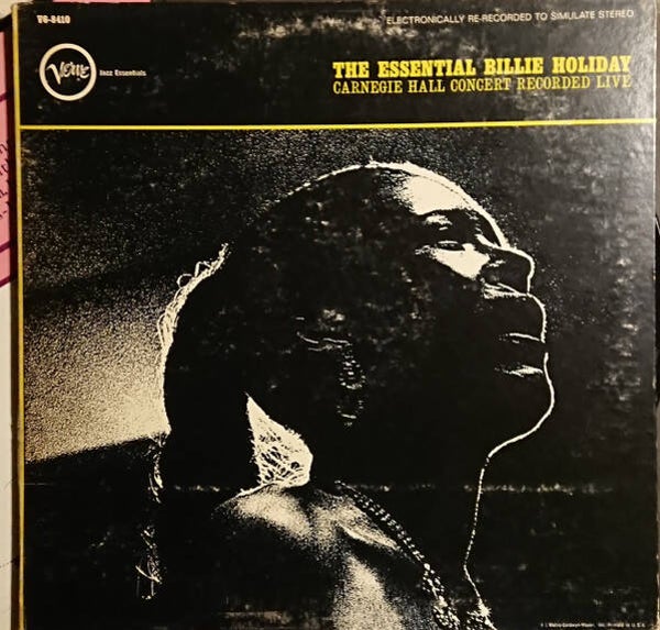 LP -Billie Holiday - The essential Billie Holiday -carnegie hall recorded live -jazz - rare- zeldzaam