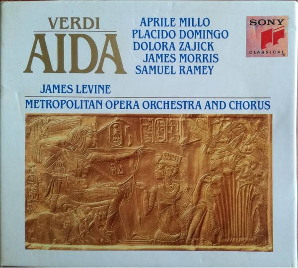 3 CD BOX WITH  BOOKLET Verdi* - Aprile Millo, Placido Domingo, Dolora Zajick, James Morris (5), Samuel Ramey, James Levine (2), Metropolitan Opera Orchestra* And Chorus* ‎– Aida