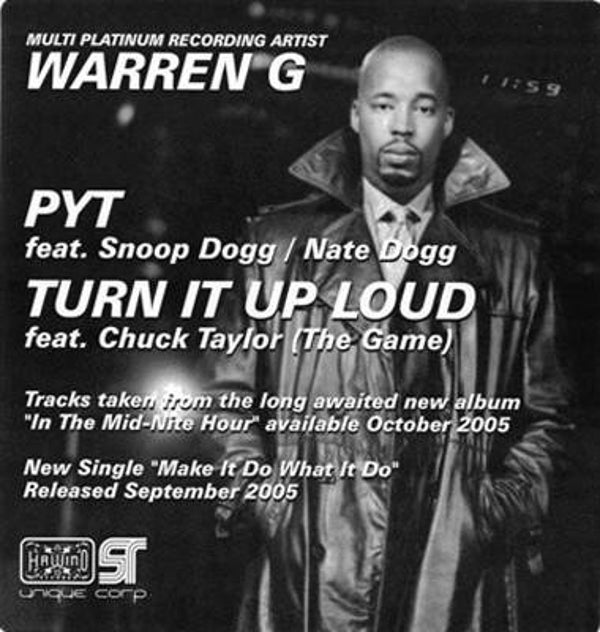12 Inch Warren G ‎– PYT / Turn It Up Loud feat Snoop Dogg & Nate  hiphop