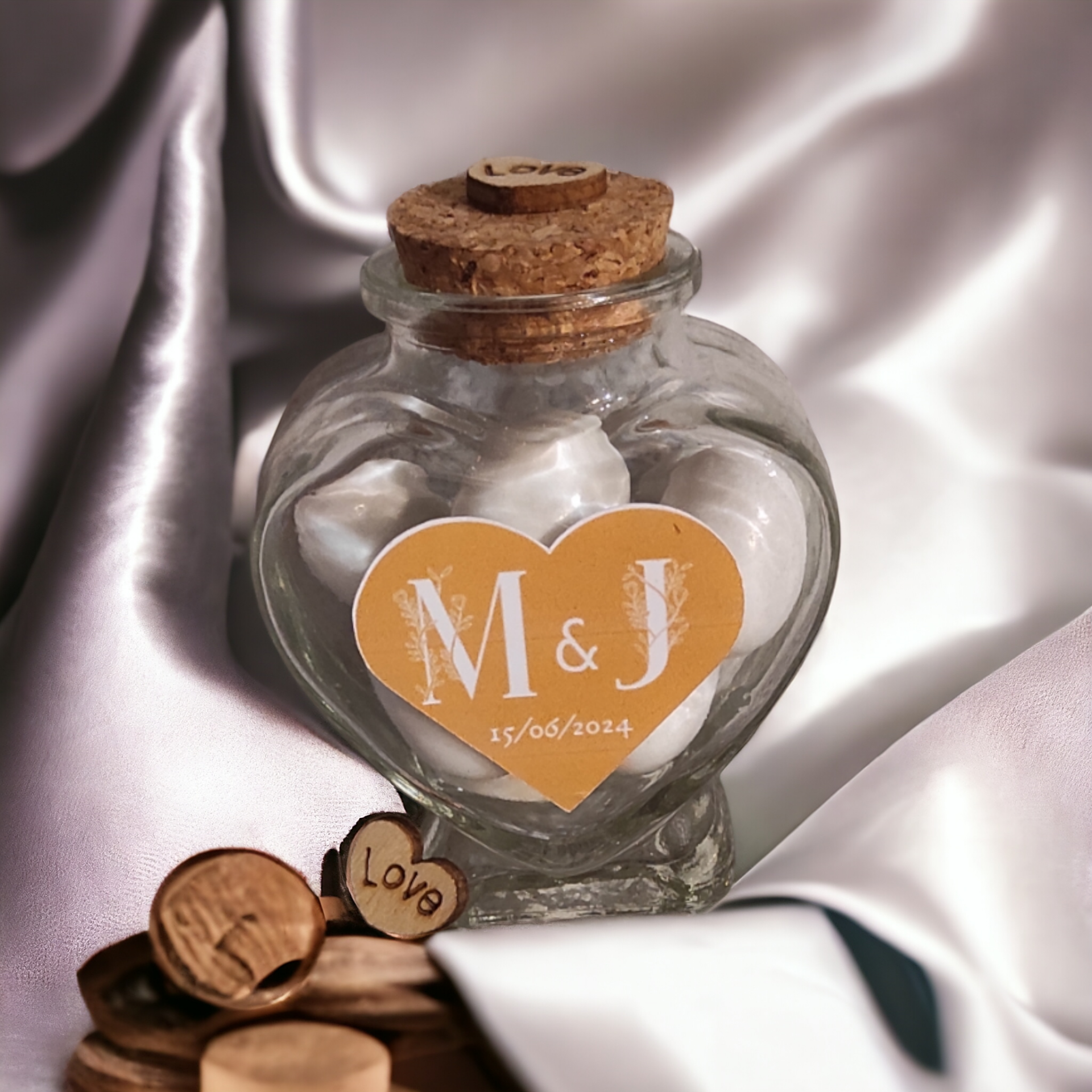 Contenant coeur en verre