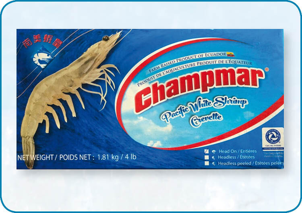 白對蝦 - No.2-20/30 | Vannamei Ecuador  kweekgarnalen met kop 1,8 kg | nr. 443