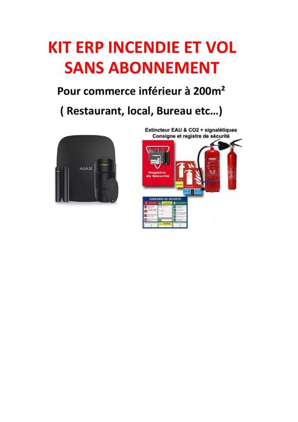 KIT SECURITE COMMERCE EXTINCTEUR + ALARME INTRUSION EN FRANCE