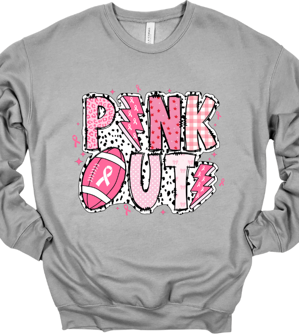 Pink Out Football Crewneck Sweatshirt