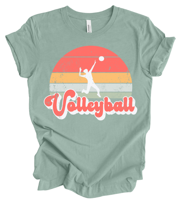 Grungy Volleyball Sunset T-Shirt - Available in Three Color Schemes