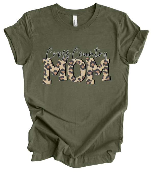 Cross Country MOM - Leopard Print T-Shirt