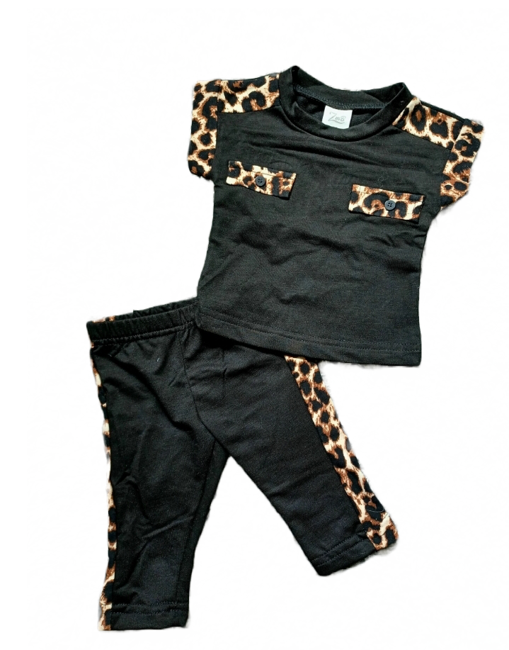 Leopard baby set black