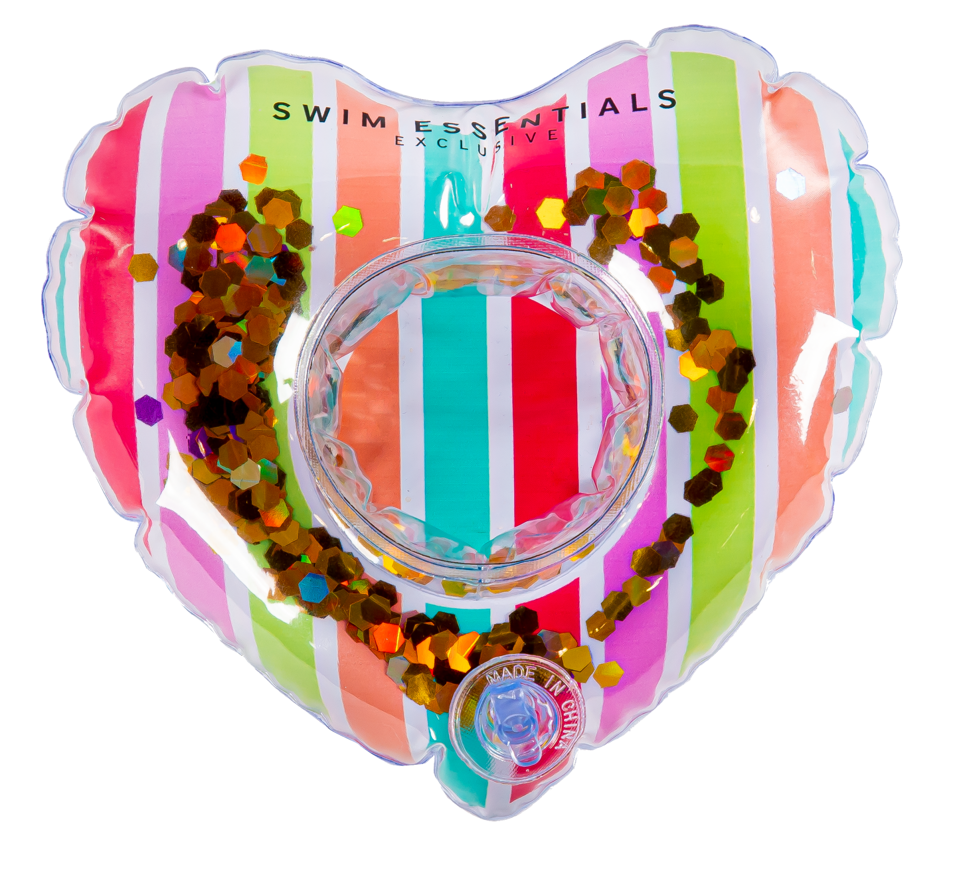 Opblaasbare bekerhouder regenboog hart