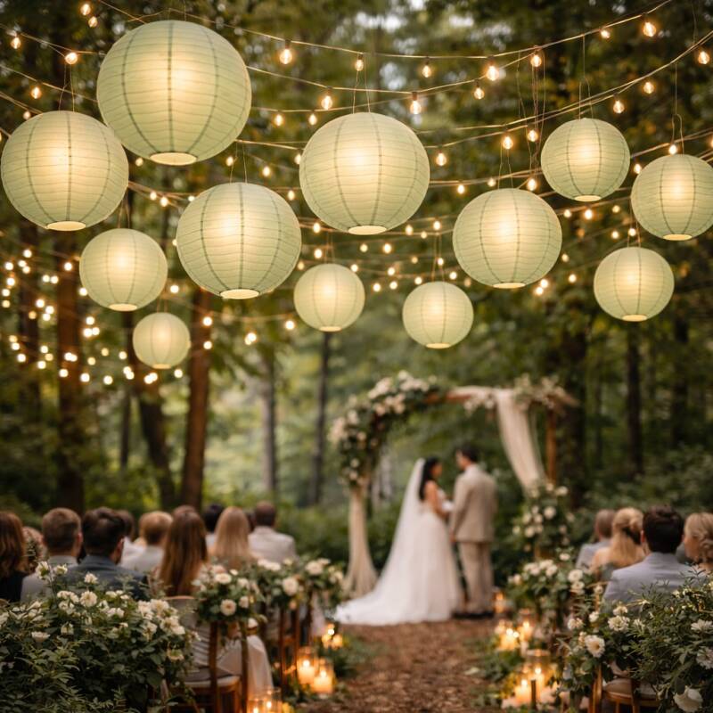 Mooi Feestje papieren lampionnen huren saliegroen