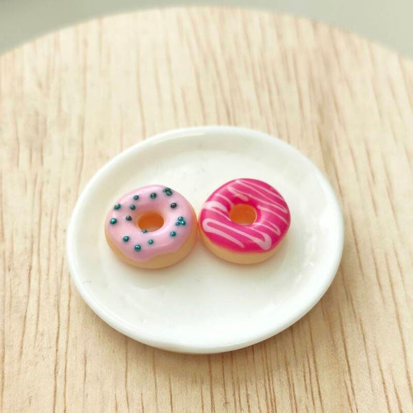 Donuts Blauw Stipje + Fuchsia Swirl